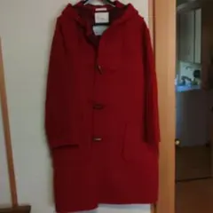 エーボンハウス ダッフルコート ウール カシミヤ ヘリンボーン レッド