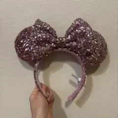 ディズニー　ミニー　カチューシャ　キラキラ　ピンク