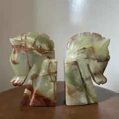 Vintage Horse Head オニキス ブックエンド