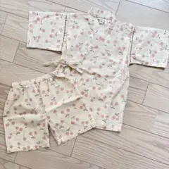 さくらんぼ柄 甚平 110サイズ