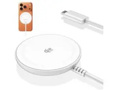 ワイヤレス充電器　マグセーフ　iPhone充電器　白