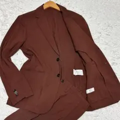 417 EDIFICE スーツ セットアップ 洗える 2B ブラウン 赤系