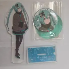 プロセカ　セガラッキーくじ　缶バッジ&アクスタ【初音ミク】バツミク