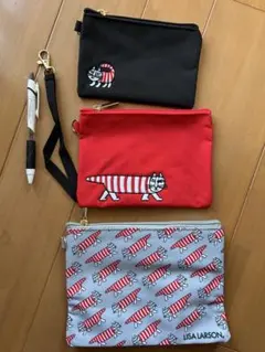 LISA LARSON ねこのマイキー 3連ポーチ