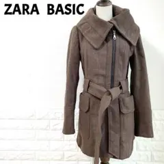 ザラベーシック　ZARABASIC　コート　アシンメトリー　ブラウン　M