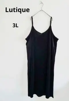 Lutique/キャミソールワンピース ベロア風ブラック3L