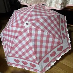 LADUREE ラデュレ 晴雨兼用パラソル チェック ハートのサムネイル