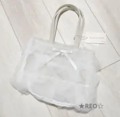 メゾンドフルール♡新品 コットンキャンディ ロゴ リボン トートバッグ