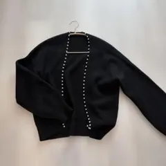 着心地◎ 高島屋カシミア100% パール付き ニットカーディガンのサムネイル