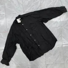 フリークスストア シャツ コットン 黒 無地 長袖 オーバーサイズ L