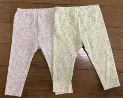 ユニクロ　10分丈花柄レギンス 80cm 2枚セット