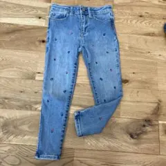 花柄刺繍デニムパンツ　120