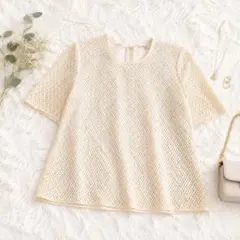 ✨️Aquascutum　透け感　総レースカットソー　半袖　tシャツ　トップスのサムネイル