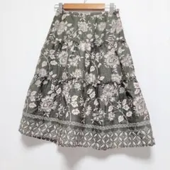 美品 ピアリマーマ Pieri Marma さえら 花柄レースティアードエプロン