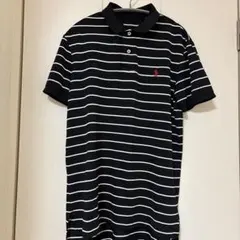 POLOポロシャツ ブラックとホワイトストライプ