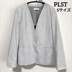 PLST リネンブレンド カラーレスジャケット ライトグレー ウォッシャブルのサムネイル