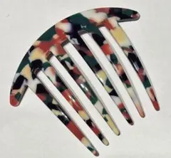 夜会巻き名人の　夜会巻きコーム　ヘアクリップ　かんざし　カラフルマーブル