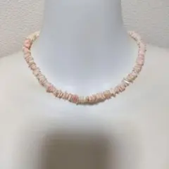 サンゴ 珊瑚 ピンクの貝殻チョーカーネックレス