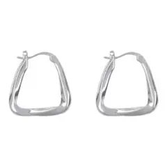 ビッグ　スクエア　フープピアス　シルバー【両耳セット】