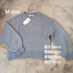 新品タグ付き Hushush レディース M ライトブルー 長袖セーター