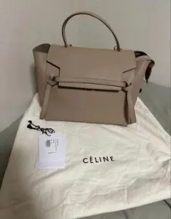 セリーヌ ベルトバッグマイクロ レザー 2WAYハンドバッグ ベージュ