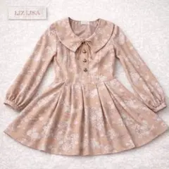 リズリサ　平成　Y2K　童話　花がら　ワンピ　LIZLISA　プリーツ　編み上げ