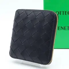 【超極美品】BOTTEGAVENETA 黒 二つ折り財布　イントレチャート