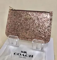 【極美品】COACH グリッター コインケース　カードケース　ピンク　かわいい