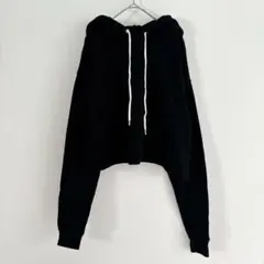 黒 フーディ M クロップド丈 パーカー 裏起毛 長袖 トップス ショート丈