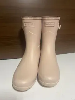 HUNTER ピンク 長靴 バックル付き