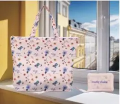 マリクレール　ちふれ　エコバッグ　ピンク　花柄