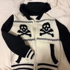 y2k グランジ パンク ドクロ ニット パーカー