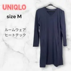 ユニクロ ネイビー 長袖 ルームウェア ポケット付き Mサイズ ヒートテック