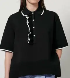 ユナイテッドアローズ ミニマルフリルポロニット ネイビー - メルカリ