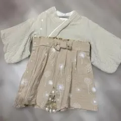 Milkiss ベージュ 着物　和装　ロンパース　袴ロンパ　袴　淡色　70cm