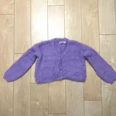 クロップド丈 ファーカーディガン