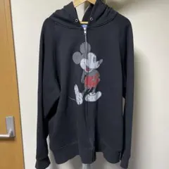 ミッキーマウス ジップパーカー 黒