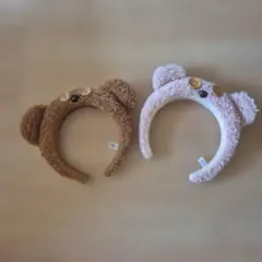 クマ耳カチューシャ 2色セット