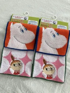 新品4枚⭐︎ムーミン　リトルミイ　ポケットタオル　ミニタオル　タオルハンカチ