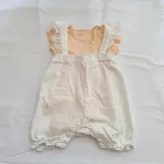 プティマイン 70 セットアップ フリル サロペット ロンパース 女の子 美品