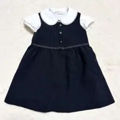 美品 ショパンドゥ ワンピース セットアップ 黒 白襟 80 フォーマル