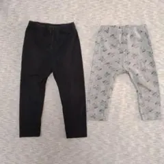 ユニクロ　90サイズ 黒色とスヌーピーのパンツセット