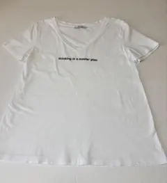ZARA ロゴTシャツ 半袖 白 Sサイズ シンプル レディース