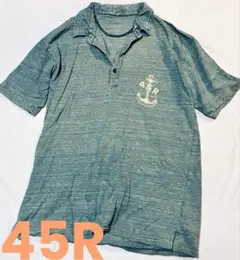 美品☆45R 藍染め インディゴ Tシャツ ポロシャツ 青緑色