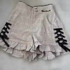 PINKHANTチェック柄 フリルハーフパンツ XXS 120センチ
