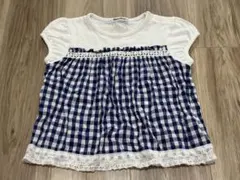 familiar 半袖Tシャツ 青ギンガムチェック100cmのサムネイル