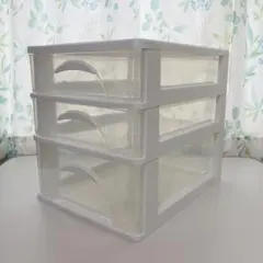 3段 引き出し 収納ケース ホワイト