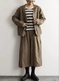 美品earth_eco_loco アースエコロコビィンテージリネンセットアップ