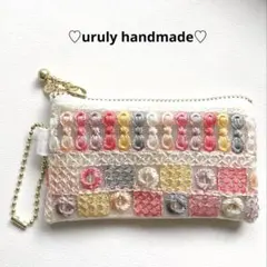 インド刺繍リボン×内布リバティタナローン（トライリングバズ）のマルチケース