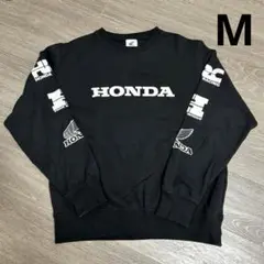 美品 ジーユー ホンダ 黒 ロゴスウェット 古着 M